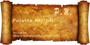 Paletta Máté névjegykártya