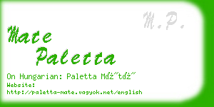 mate paletta business card